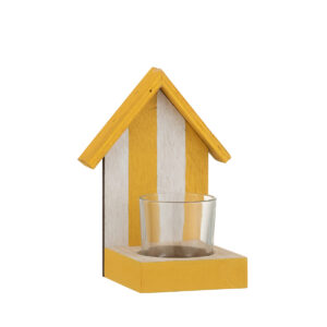 Beach house tea light holder white-yellow