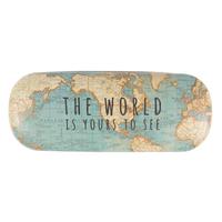 Retro vintage world map glasses case