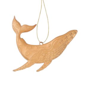 Gouden walvis metalen hanger - Batela